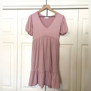 Jun & Ivy Tiered Mauve Mini Dress